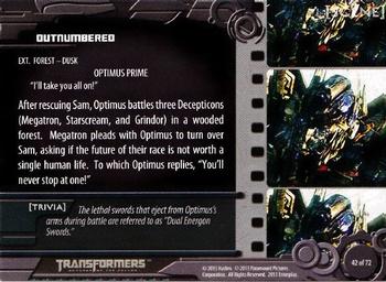 2013 Breygent Transformers Optimum #42 Outnumbered Back