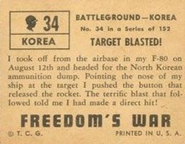 1950 Topps Freedom's War (R709-2) #34 Target Blasted! Back