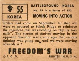 1950 Topps Freedom's War (R709-2) #55 Moving into Action Back