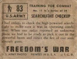 1950 Topps Freedom's War (R709-2) #83 Searchlight Checkup Back