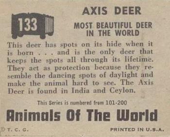 1951 Topps Animals of the World (R714-1) #133 Axis Deer Back