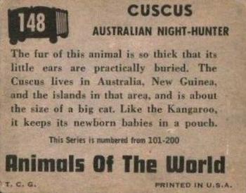 1951 Topps Animals of the World (R714-1) #148 Cuscus Back