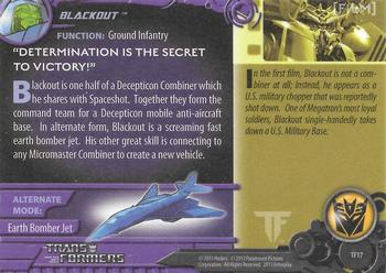 2013 Breygent Transformers Optimum - G1 Foil #TF17 Blackout Back