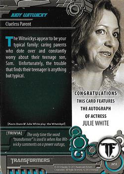 2013 Breygent Transformers Optimum - Autograph #JWTA Julie White Back