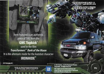 2013 Breygent Transformers Optimum - Prop #TP2 Ironhide Tire Back