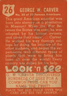 1952 Topps Look 'n See (R714-16) #26 George Washington Carver Back