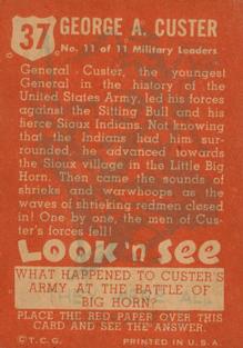 1952 Topps Look 'n See (R714-16) #37 George A. Custer Back