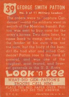 1952 Topps Look 'n See (R714-16) #39 Gen. George S. Patton, Jr. Back