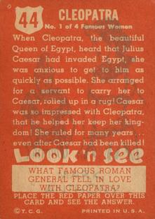 1952 Topps Look 'n See (R714-16) #44 Cleopatra Back