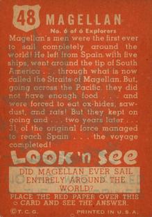1952 Topps Look 'n See (R714-16) #48 Ferdinand Magellan Back
