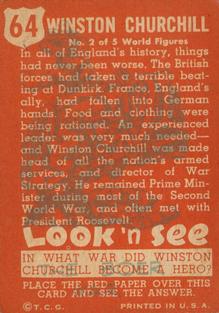 1952 Topps Look 'n See (R714-16) #64 Winston Churchill Back