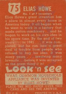 1952 Topps Look 'n See (R714-16) #75 Elias Howe Back