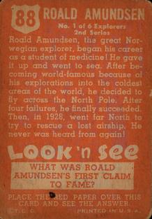 1952 Topps Look 'n See (R714-16) #88 Roald Amundsen Back