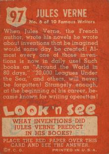 1952 Topps Look 'n See (R714-16) #97 Jules Verne Back