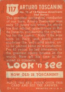 1952 Topps Look 'n See (R714-16) #117 Arturo Toscanini Back