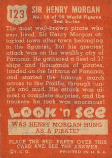 1952 Topps Look 'n See (R714-16) #123 Sir Henry Morgan Back