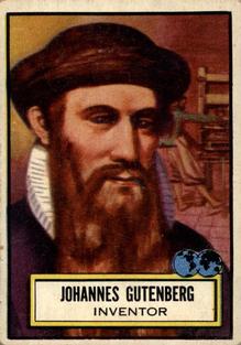 1952 Topps Look 'n See (R714-16) #129 Johannes Gutenberg Front