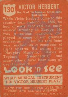 1952 Topps Look 'n See (R714-16) #130 Victor Herbert Back