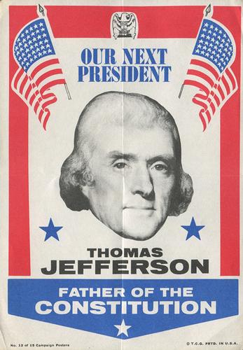 1972 Topps U.S. Presidents - Presidential Campaign Posters #12 Thomas Jefferson Front