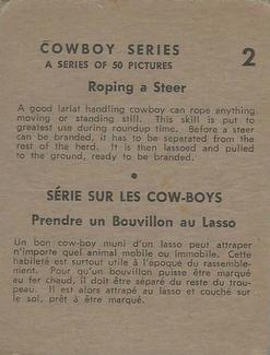 1930 Hamilton Gum Cowboy Series (V290) #2 Roping A Steer Back