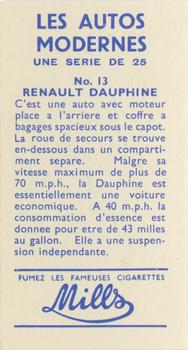 1962 Mills Les Autos Modernes #13 Renault Dauphine Back