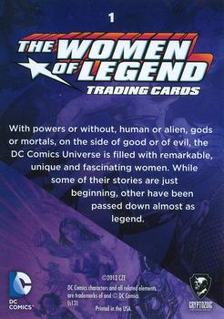 2013 Cryptozoic DC Comics: The Women of Legend #1 Trading Cards Back
