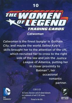 2013 Cryptozoic DC Comics: The Women of Legend #10 Catwoman Back