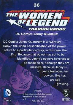 2013 Cryptozoic DC Comics: The Women of Legend #36 DC Comics Jenny Quantum Back