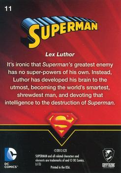 2013 Cryptozoic DC Comics Superman The Legend #11 Lex Luthor Back