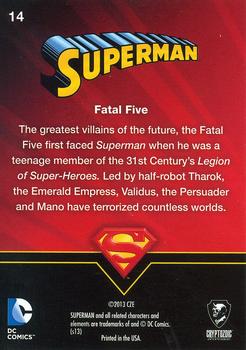 2013 Cryptozoic DC Comics Superman The Legend #14 Fatal Five Back