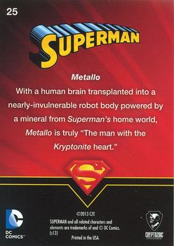 2013 Cryptozoic DC Comics Superman The Legend #25 Metallo Back