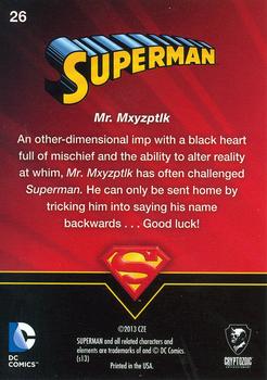 2013 Cryptozoic DC Comics Superman The Legend #26 Mr. Mxyzptlk Back