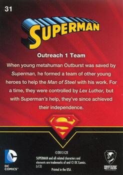 2013 Cryptozoic DC Comics Superman The Legend #31 Outreach 1 Team Back