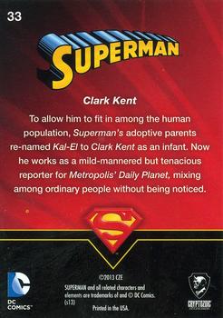 2013 Cryptozoic DC Comics Superman The Legend #33 Clark Kent Back
