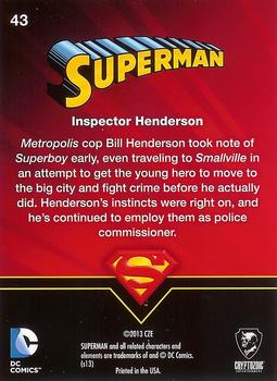 2013 Cryptozoic DC Comics Superman The Legend #43 Inspector Henderson Back