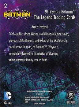 2013 Cryptozoic DC Comics Batman: The Legend #2 Bruce Wayne Back