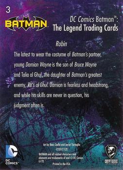 2013 Cryptozoic DC Comics Batman: The Legend #3 Robin Back