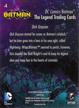 2013 Cryptozoic DC Comics Batman: The Legend #4 Dick Grayson Back