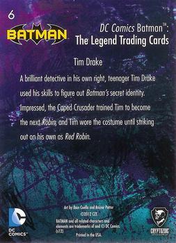2013 Cryptozoic DC Comics Batman: The Legend #6 Tim Drake Back