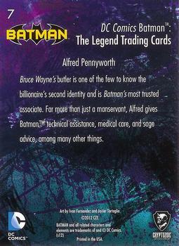 2013 Cryptozoic DC Comics Batman: The Legend #7 Alfred Pennyworth Back