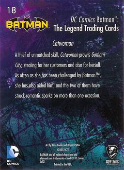 2013 Cryptozoic DC Comics Batman: The Legend #18 Catwoman Back