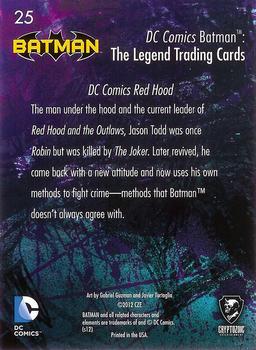 2013 Cryptozoic DC Comics Batman: The Legend #25 Red Hood Back