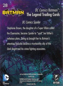 2013 Cryptozoic DC Comics Batman: The Legend #28 DC Comics Spoiler Back