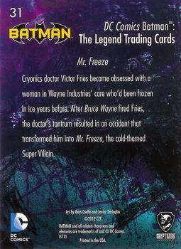 2013 Cryptozoic DC Comics Batman: The Legend #31 Mr. Freeze Back