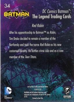2013 Cryptozoic DC Comics Batman: The Legend #34 Red Robin Back