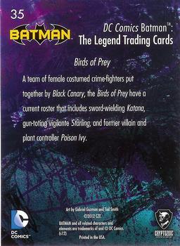 2013 Cryptozoic DC Comics Batman: The Legend #35 Birds of Prey Back