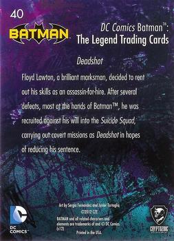 2013 Cryptozoic DC Comics Batman: The Legend #40 Deadshot Back