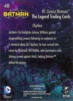 2013 Cryptozoic DC Comics Batman: The Legend #48 Clayface Back