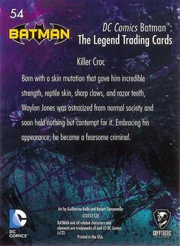 2013 Cryptozoic DC Comics Batman: The Legend #54 Killer Croc Back