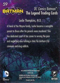 2013 Cryptozoic DC Comics Batman: The Legend #59 Leslie Thompkins, M.D. Back